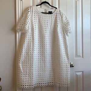 White Crochet Style Dress